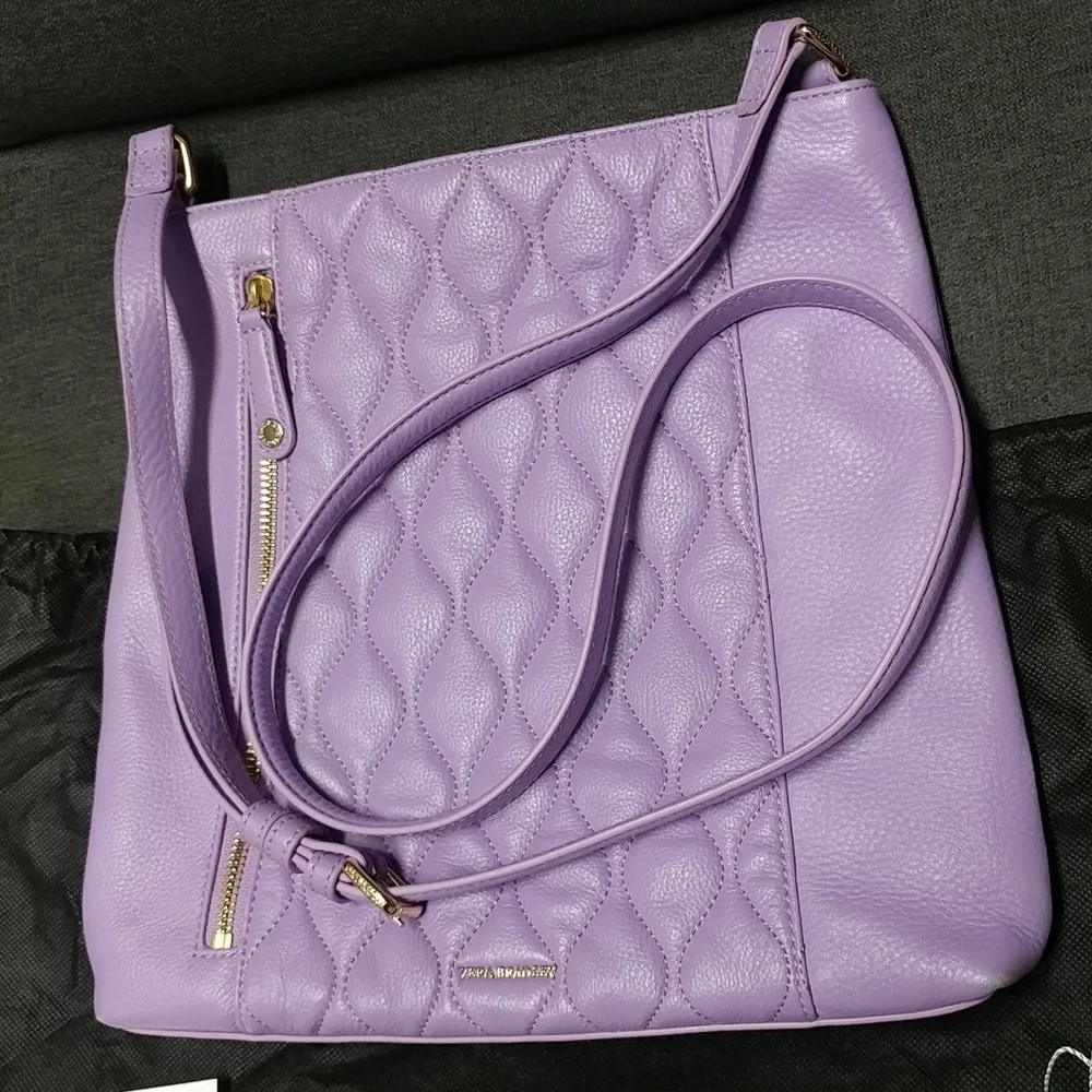 Vera Bradley Genuine Leather Quilted Molly Crossbody Lavender Purple Purse - Picture 16 of 16